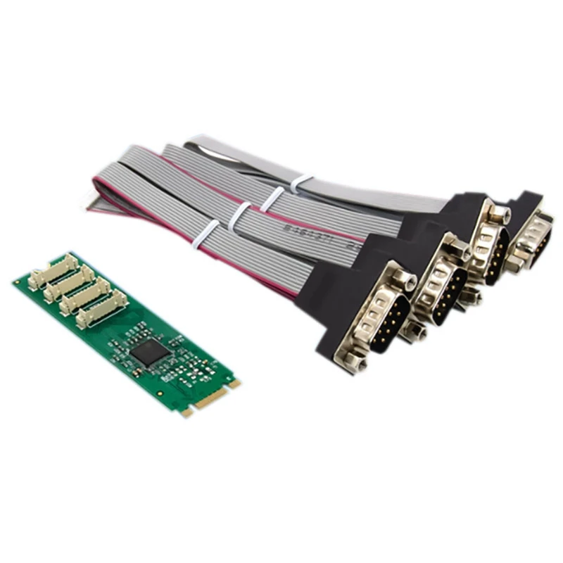 M.2 B+M Key 4S Serial Port Adapter DB-9 Industrial RS232 Port Expansion Card For PC Laptop