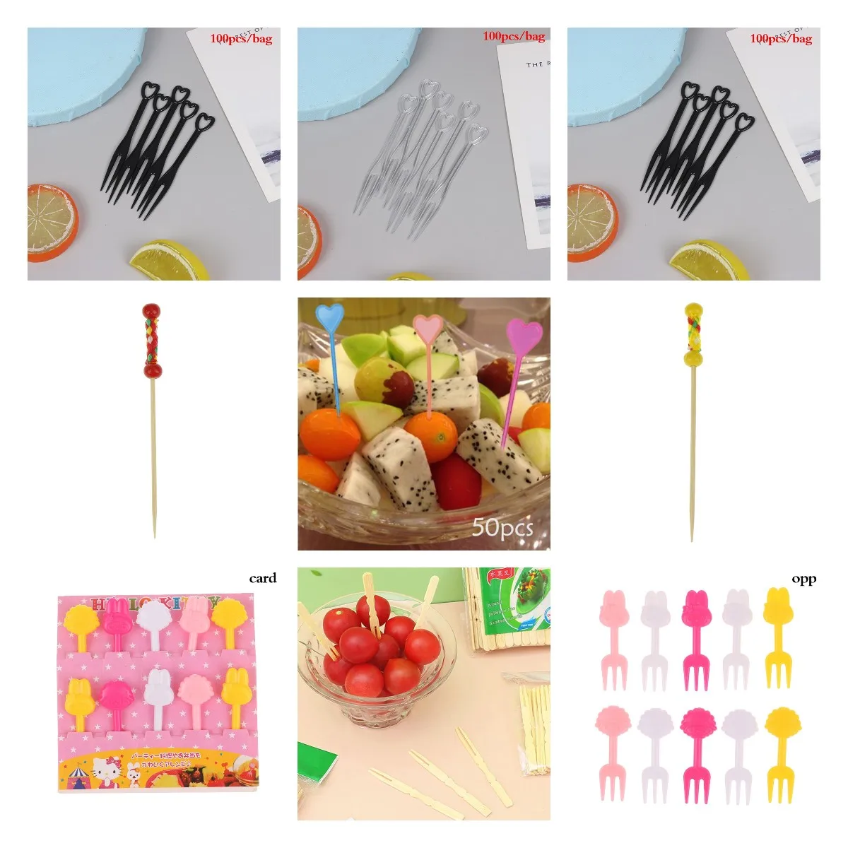 

1set Fruit Fork Cutlery Cake Dessert Forks Food Pick Tableware For Party Decoration
