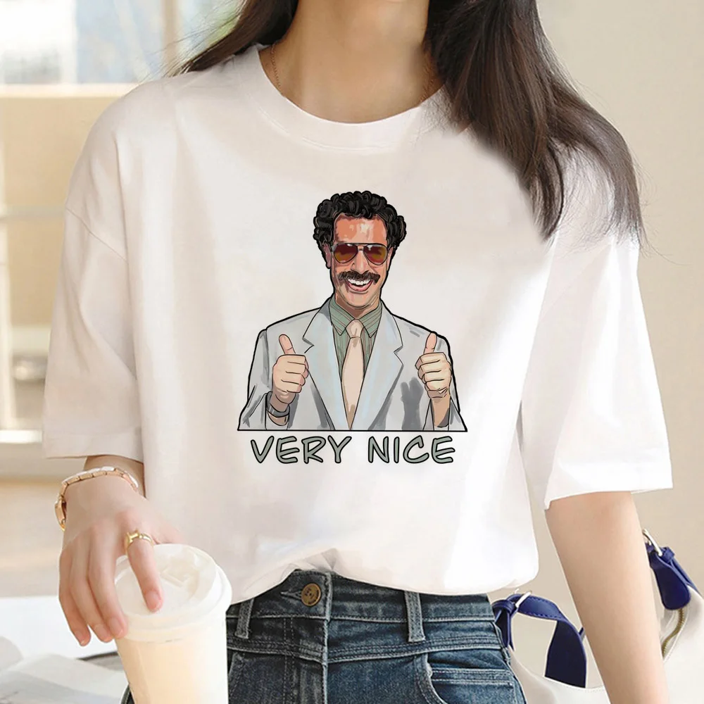 Футболки Borat женские с рисунком манга y2k одежда Харадзюку