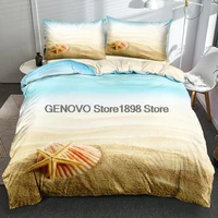 duvet cover and pillowcase sandbeach bed linen bedding sets quiltcomforter cover king queen double single home textiles