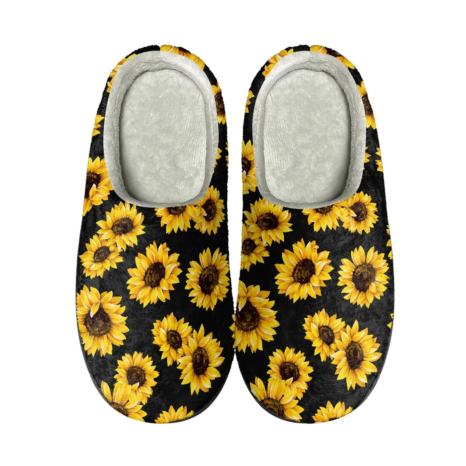 2025 получешки с принтом подсолнухов для женщин домашние тапочки теплые хлопковые