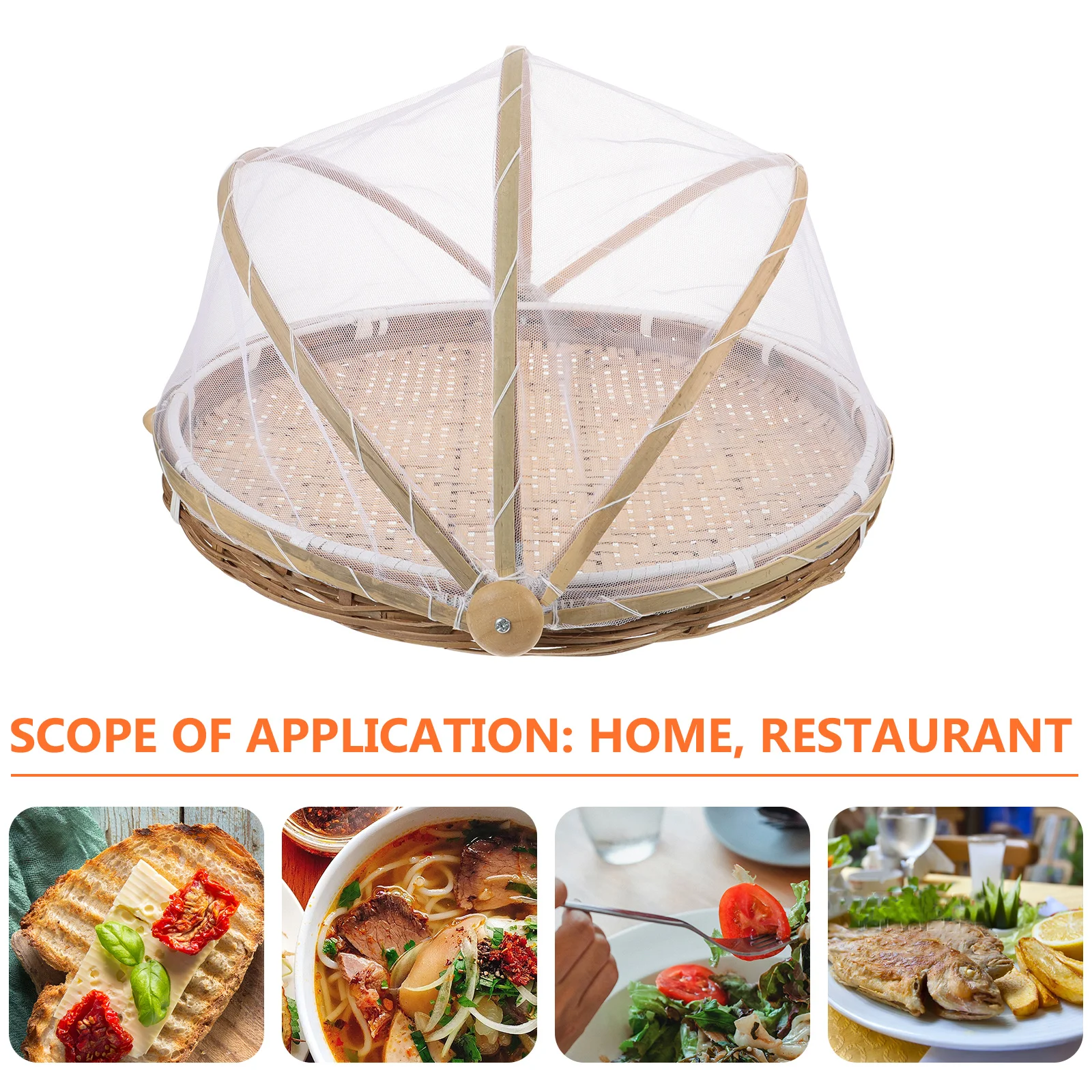 

1PC Sturdy Round Drying Basket Bamboo Dustpan Bamboo Basket for Store Home