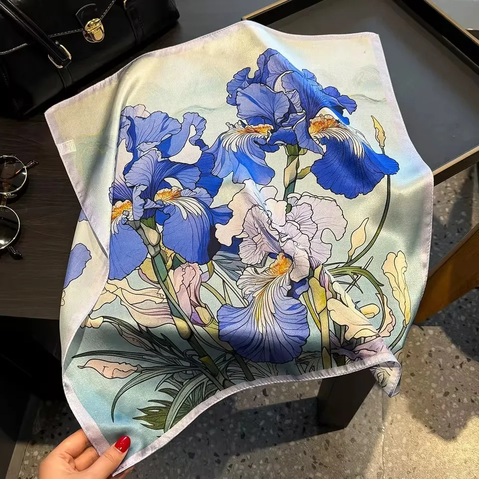100% натуральный шелковый шарф женский бандана квадратные шарфы платок из
