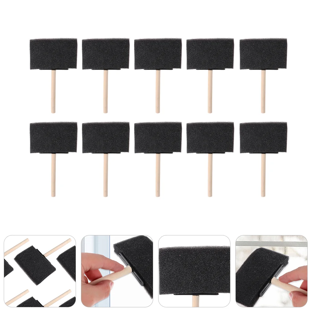 

10pcs Sponge Brushes Painting Bevel Tipped Art Project Accessories Supplies Brushes