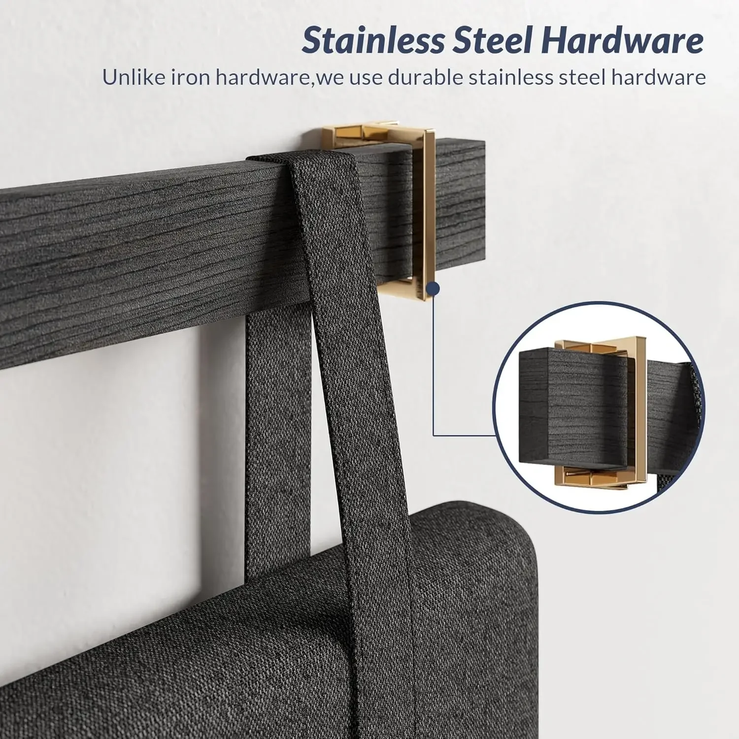 Мягкие изголовья подвесные панели из массива дерева крючки нержавеющей стали