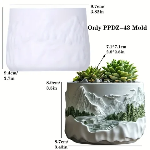Cross Sea Bridge Relief Succulent Plant Flower Pot Resin Silicone Mold Bridge Storage Box Candle Cup Gypsum Clay Mold Craft Mold
