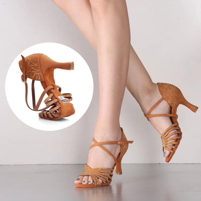 Professional Latin Dance shoes Indoor dance shoes soled medium high heel dance sandals Tango remba Chacha Ballroom dance shoes