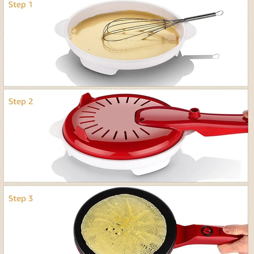 Electric Crepe Maker Pizza Pancake Machine Non-stick Griddle Baking Pan Cake Machine Kitchen Cooking Tools Crepe images - 6