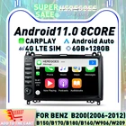 Автомобильный DVD-плеер Carplay, плеер 9 дюймов, 8 ядер, 8 ГБ + 10,0 ГБ, 4G LTE, Android 128, для Benz B200, W169, W245, W639, Viano, Vito, мультимедиа, GPS, радио