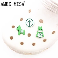 1pcs funny green arrow shoes charms cute pony and bear shoe decoration accessories fit croc jibz kids party x mas gifts