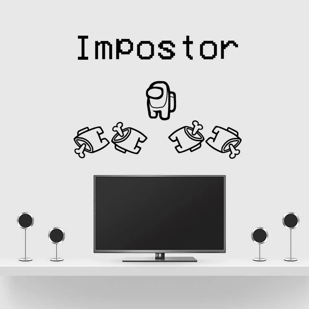 

Large Impostor Among Us Game Wall Decal Gameroom Playroom Anime Mange Wall Sticker Man Cave Bedroom Vinyl Home Decor