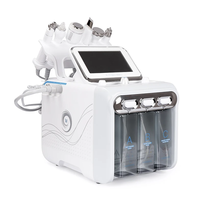 

Hot Upgrade 6 In 1 Hydra Small Bubble Skin Care Tools Ultrasonic RF Deep Facial Pore Clean Facial Massage Machine