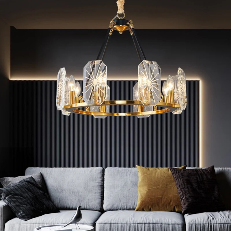 

Scandinavian Luxury Bedroom Led Chandelier Dining Room Creative Lighting Lamp Decoration Simple Hotel Club Crystal Chandelier
