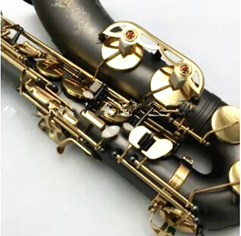 

STS-54 Tenor Saxophone Black nickel Copper Bb Flat Sax Professional Musical Instrument Brass Pearl Buttons With Reed Cases Free