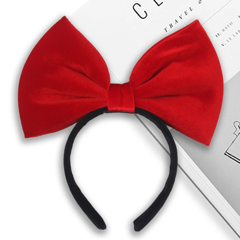 Ободок бархатный с бантом для девочек