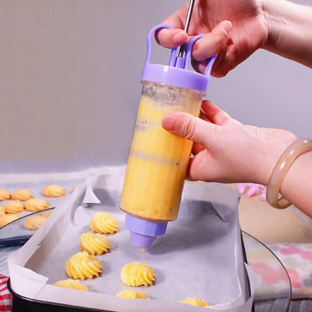 

Cake Icing Piping Easy to Clean Eco-friendly Cake Decorating Cookie Press Nozzle Cookie Press Nozzle Cream Syringe 1 Set