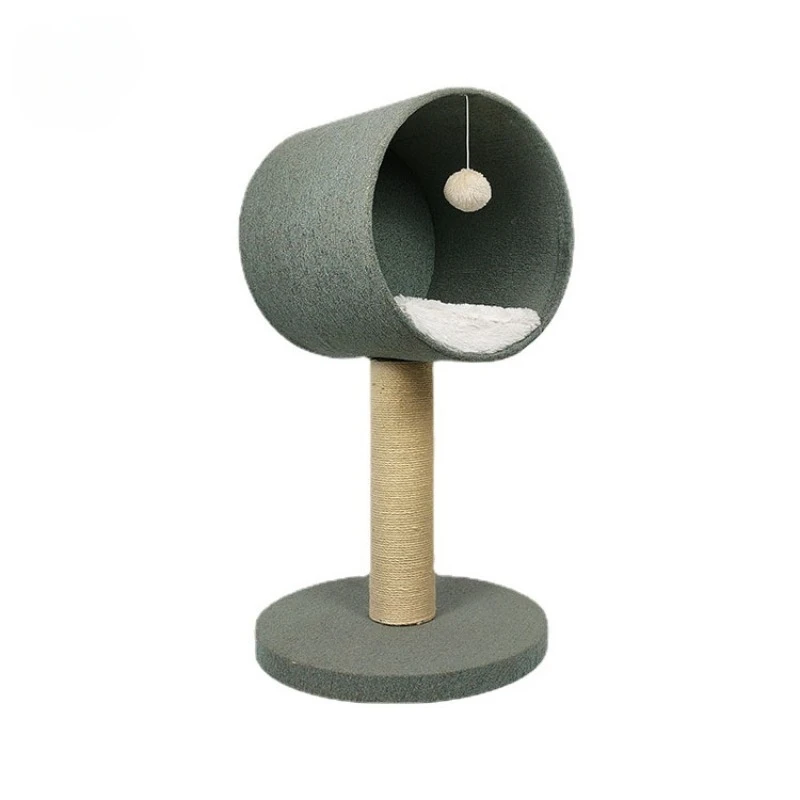 

Carrier for Cat Hemp Bucket Pet House Climbing Frame Cat Scratching Post Super Soft Calming Cat Bed Cat Tree with Plush Ball