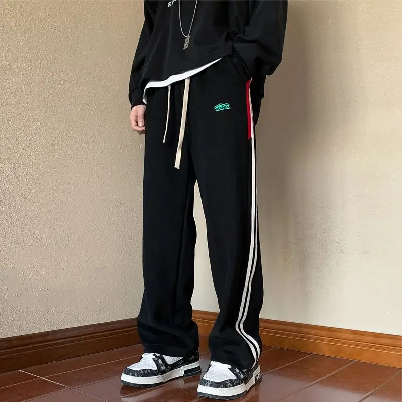 Women's Y2K Clothes Striped Spring Loose Straight Sweatpants Track Sweat Trendy Hundred Casual Pants Jogger Korean Style 2023