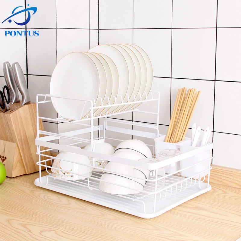 

Сушилка для посуды с капельным подносом, кухонная корзина для хранения столовых приборов с держателем, полка для хранения, кухонный Органай...