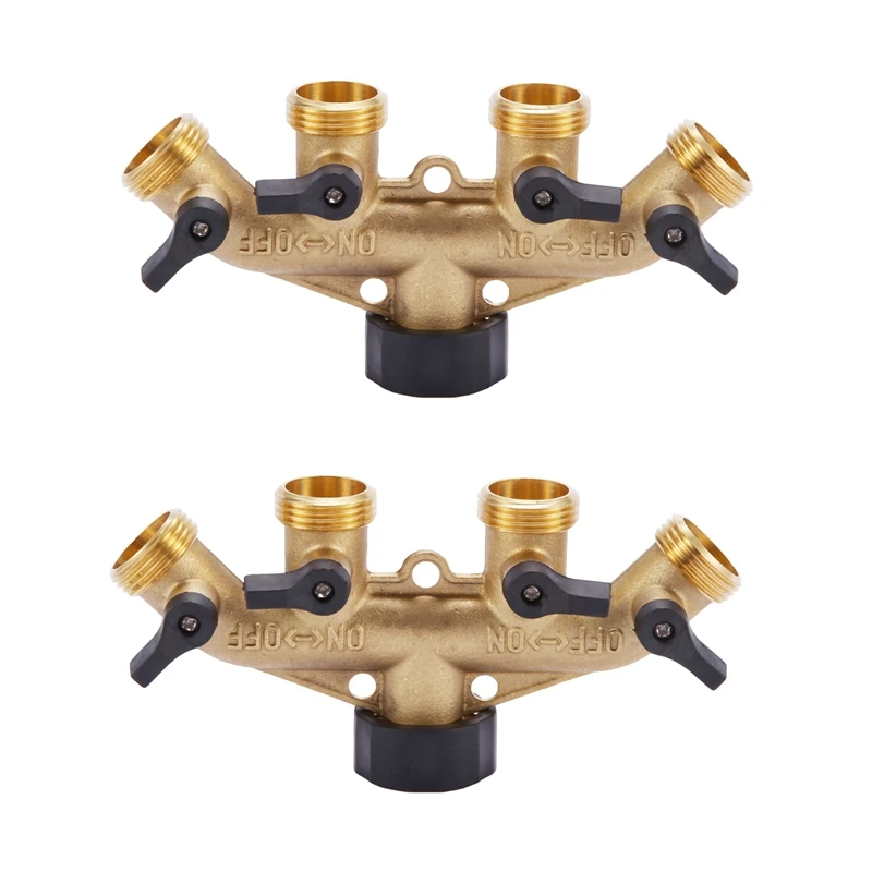 

2Pcs 3/4 Inch 4 Way Hose Pipe Splitter Nozzle Switcher Tap Connectors For Garden Irrigation
