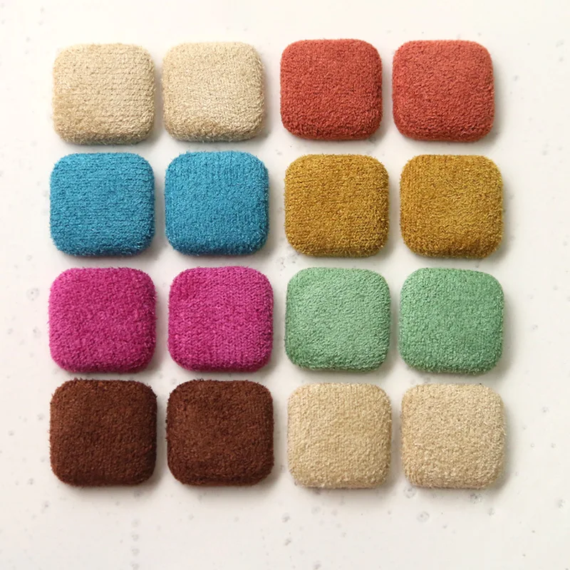 

5 шт., квадратные хлопковые пуговицы для девочек