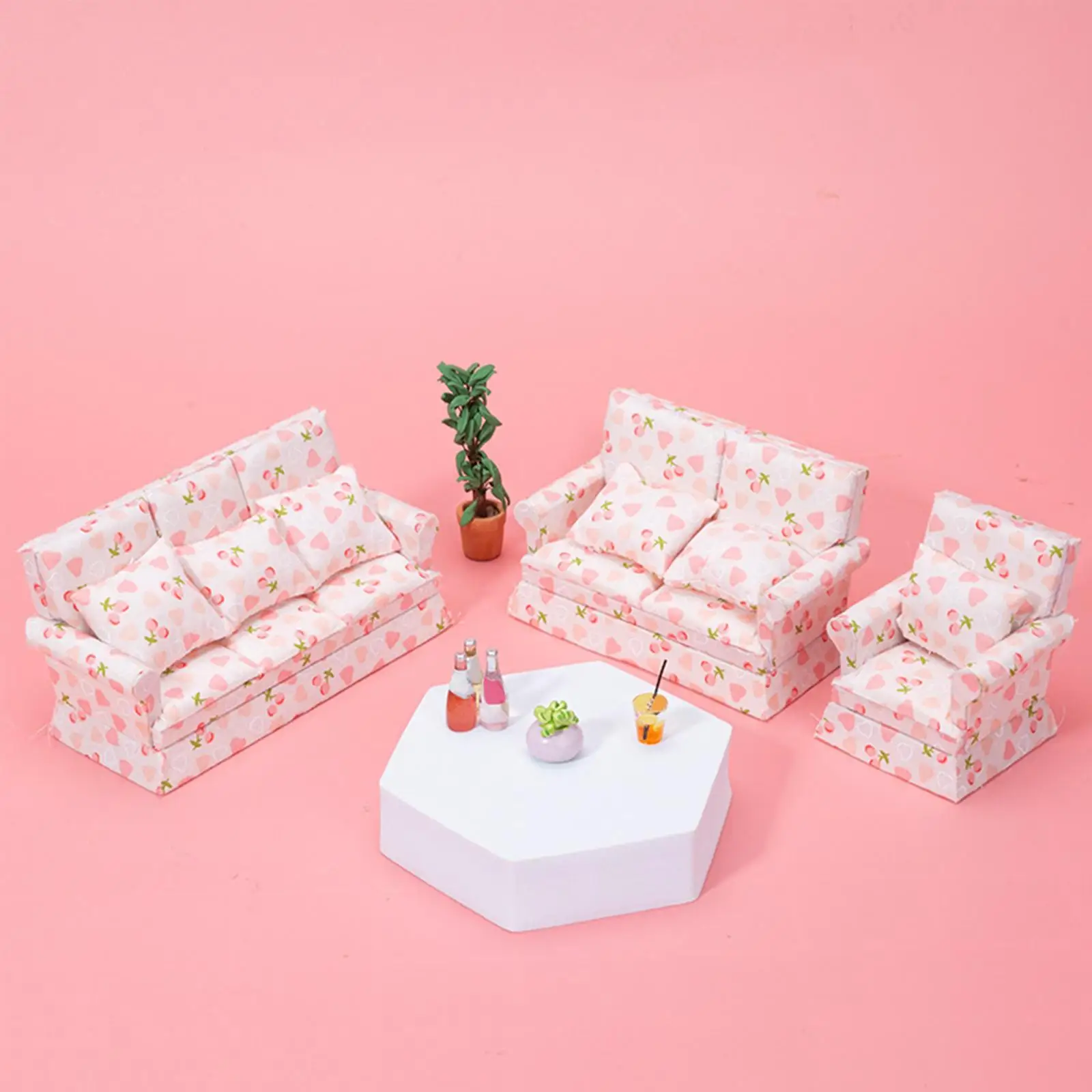 

1/12 Dollhouse Sofa Set Dolls House Furniture Decor for Teens Adults Gifts
