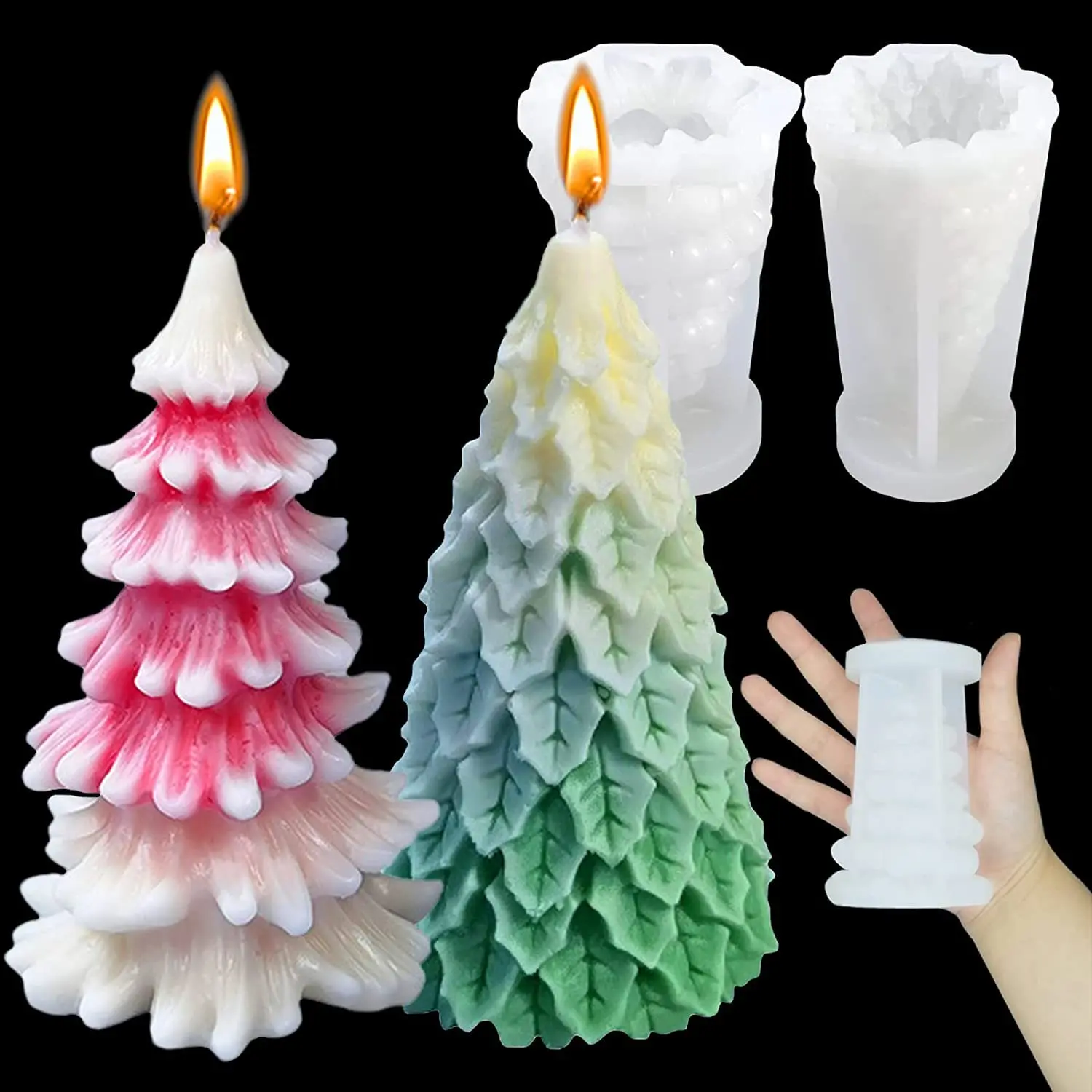 

New Christmas Candle Mold Santa Claus Christmas Tree Snowman Elk Pine Cone Scented Candle Plaster Mold for Epoxy Resin