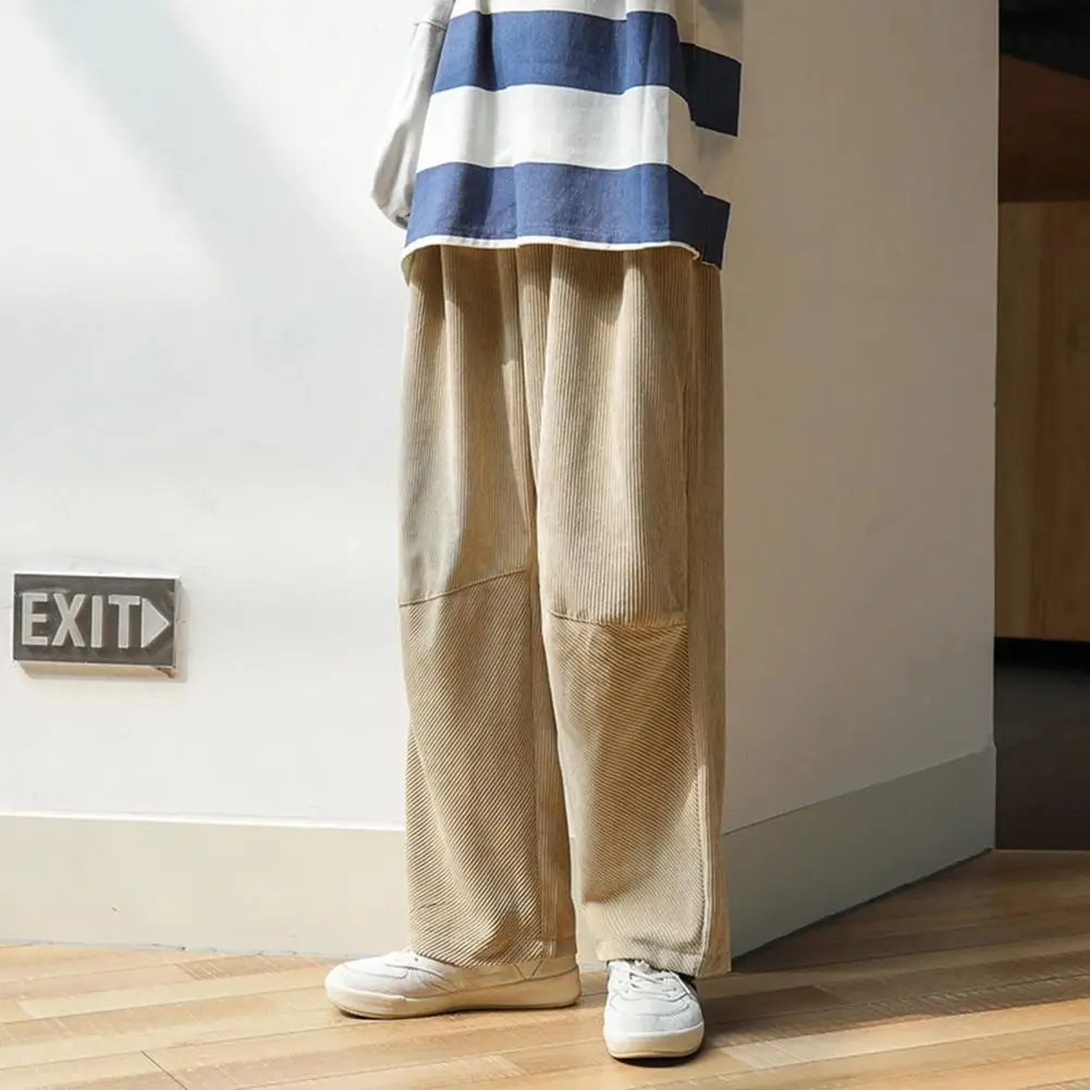 

Men Trousers Mid Rise Autumn Dressing Relaxed Fit Corduroy Pants Corduroy Pants for Daily Wear