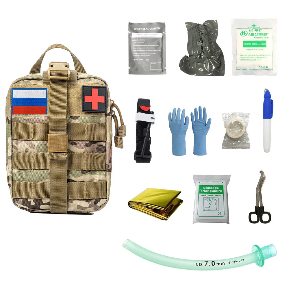 

12pcs Emergency Trauma Kit with Aluminum Tourniquet Military Combat Tactical IFAK for First Aid Response Tactical medical kit