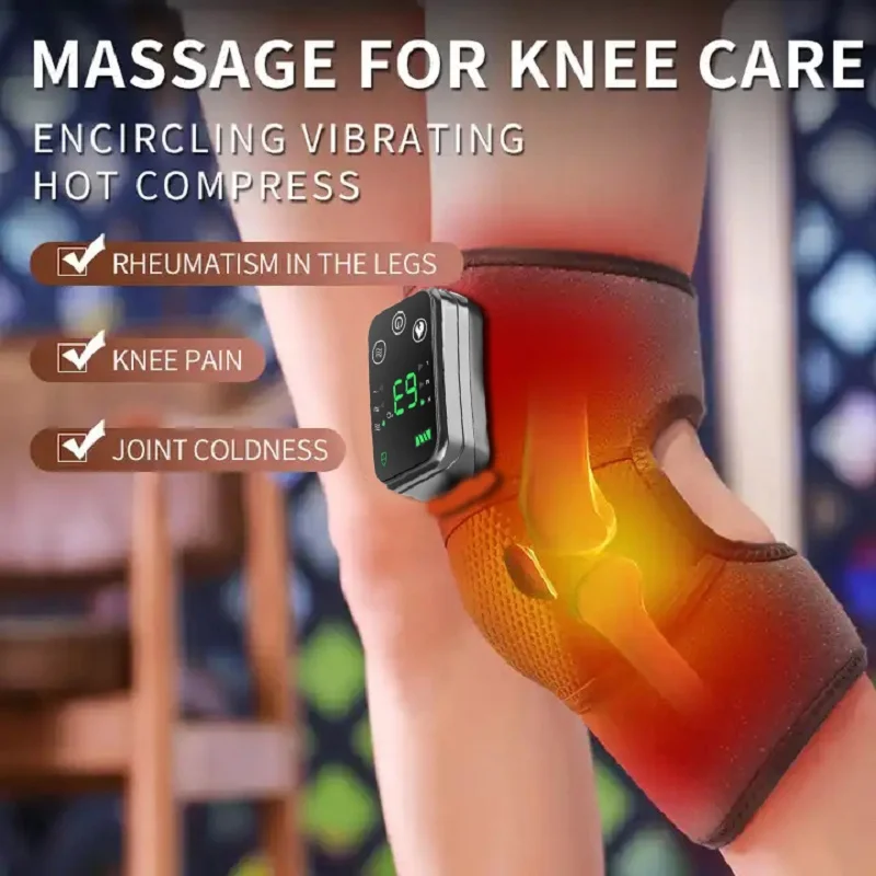

Electric Heating Therapy Knee Massager Far Infrared Joint New Rechargeable Vibration Knee Massager Pain Relief