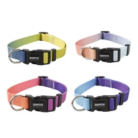 basic dogs collar nylon gradient solid adjustable comfortable dring luxury pet collars new walking dog chest strap pets supplies