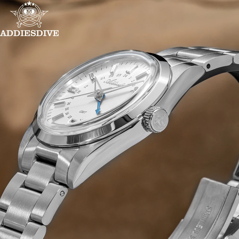 Фото ADDIESDIVE reloj hombre 36 мм мужские роскошные часы GMT Рождественский подарок BGW9 супер светящиеся AD2065 10 бар водонепроницаемые кварцевые часы reloj №5