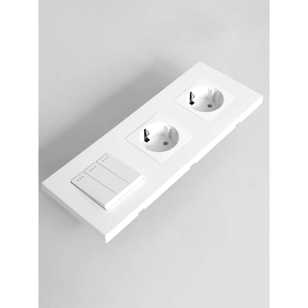Фото Кнопочный переключатель Bingoelec, 2-позиционный модуль, USB 65 Вт, детали зарядной розетки, настенный выключатель света, вставка для ключа, комбинация платиновой рамы №4