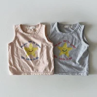 2022 summer new baby sleeveless vest cotton kids casual t shirt infant boy cartoon vest cute baby girl breathable t shirt