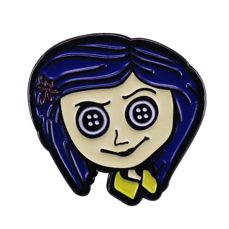 Брошь Coooraline страшные пуговицы глаза значок куклы мультяшное женское украшение