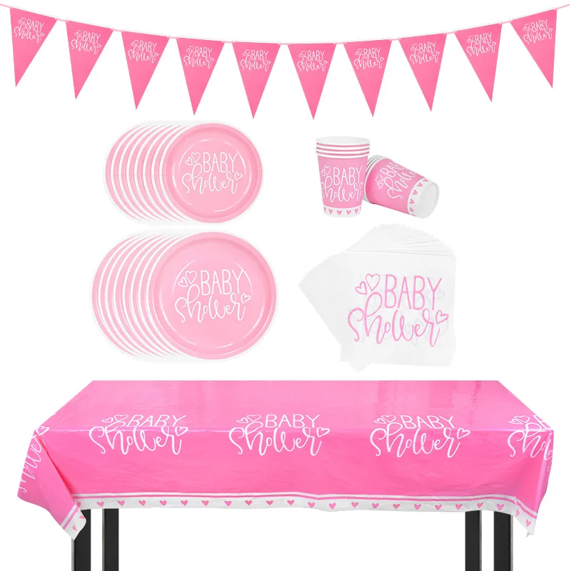 

Girl Boy Baby Shower Decor Blue Pink Its a Boy Girl Disposable Party Tableware Birthday Party Decor Gender Reveal Party Supplies