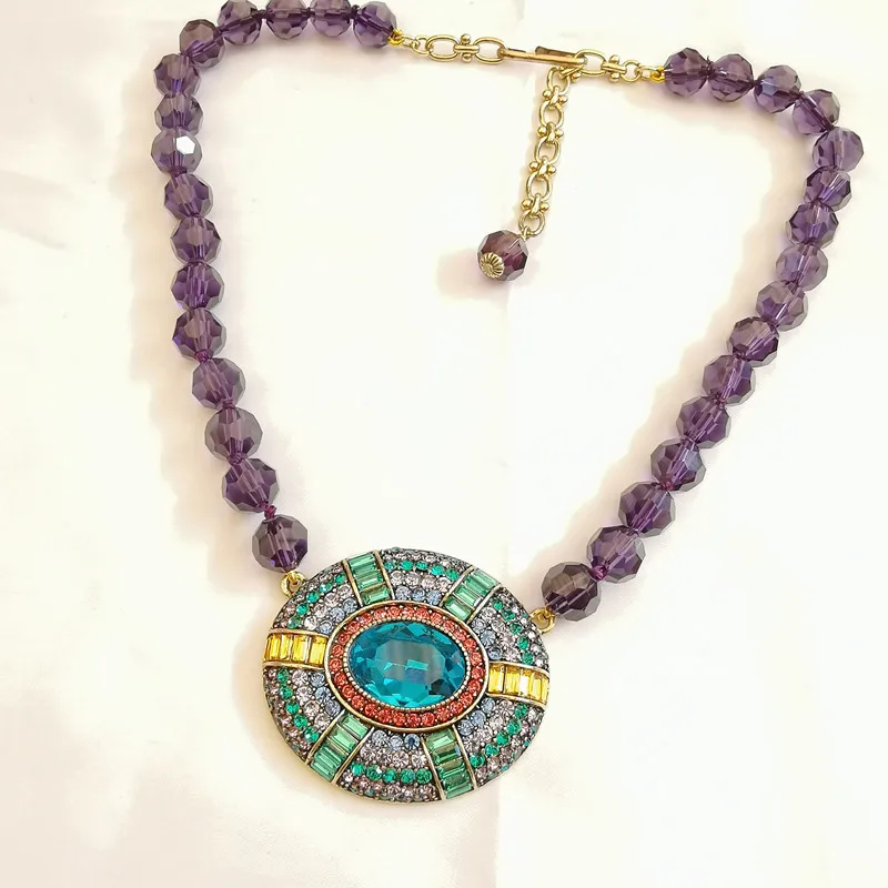 

Timeless Wonder Fancy Zirconia Geo Beaded Necklace for Women Designer Jewelry Punk Goth Runway Rare Gift Brand Mediaeval 2235