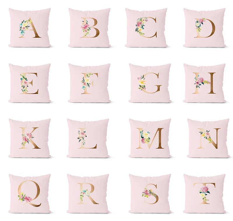 

Pink Letter Decorative Pillow Cushion Covers Pillowcase Cushions for Sofa Polyester Pillowcover Cuscini Decorative