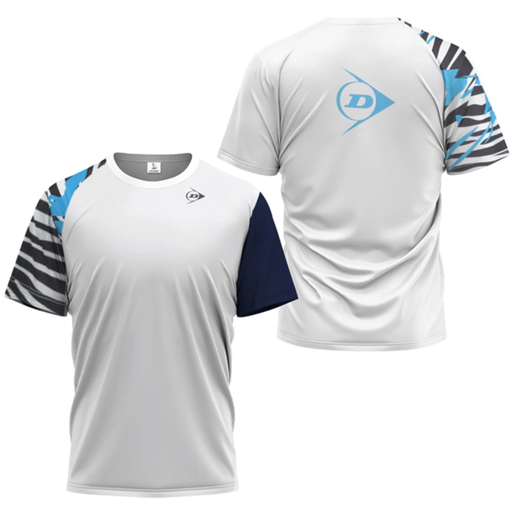 

New Solid Star Printed Tennis Shirt Dunlop Breathable Golf Shirt Men's Fitness Sports Short Sleeve Men's Badminton T-shirt