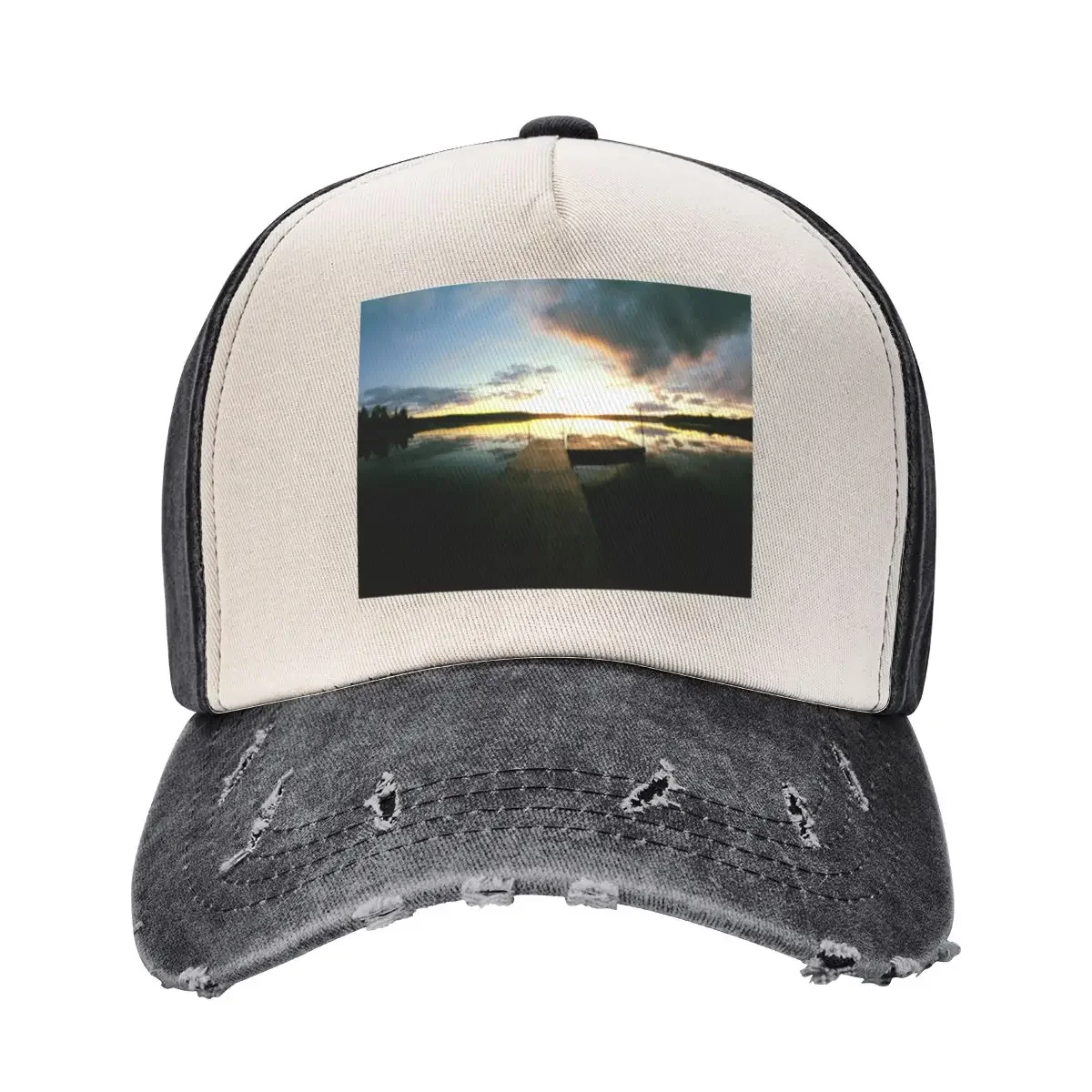 Фото Sunset on the quay Baseball Cap Dropshipping Trucker Hat fashionable Hat Man For The Sun Caps Male Women's №2