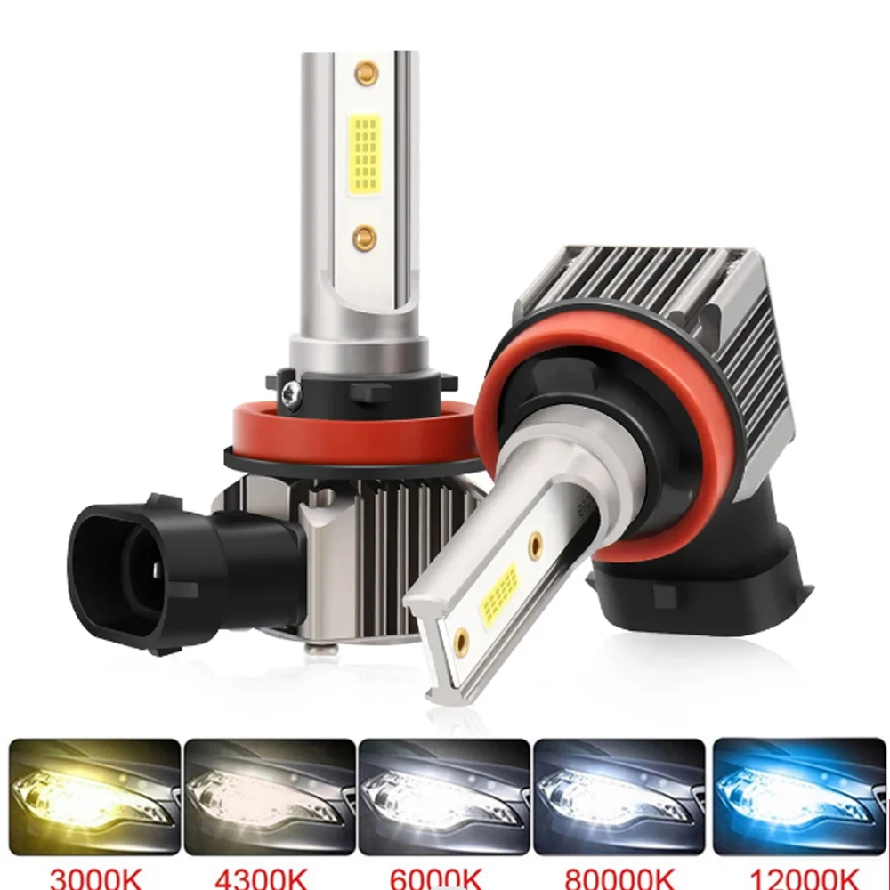 2 шт., Автомобильные светодиодные лампы H8 H1H4 H7 9005 HB3 9006 HB4 H1H3, 80 Вт