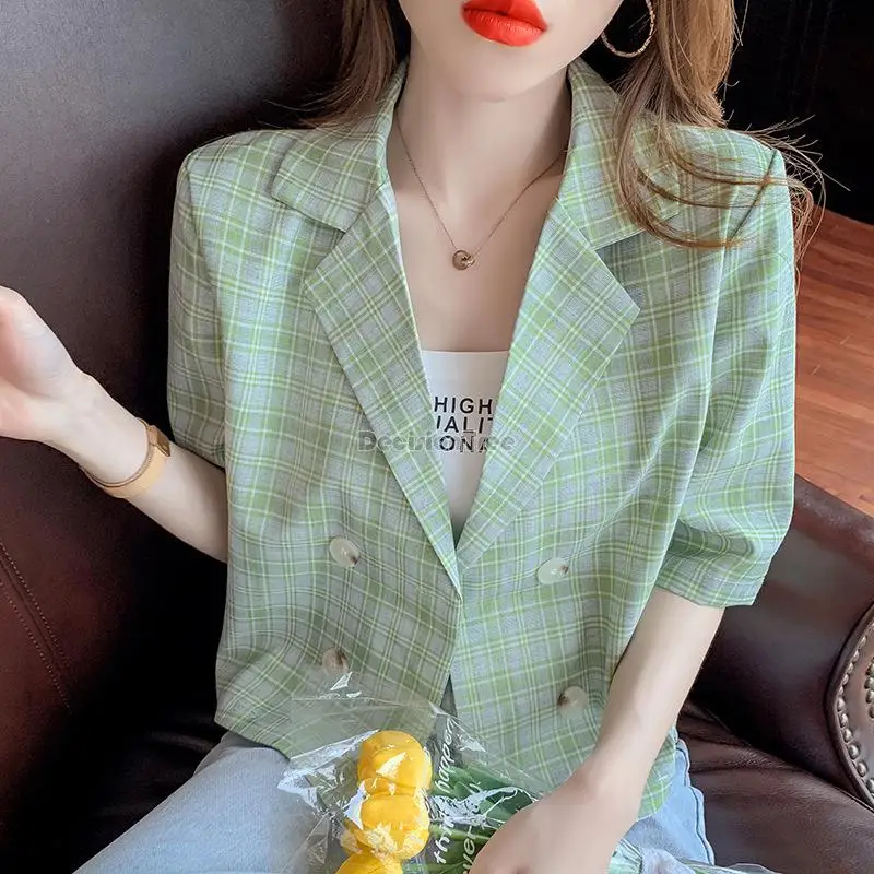 

2022 spring new women fashion suits versatile coats lapel leisure suit elegant button leisure suit office lady blazer top q210