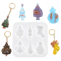 christmas tree santa claus resin molds silicone resin christmas pendant mould for epoxy resin diy crafts jewelry keychain