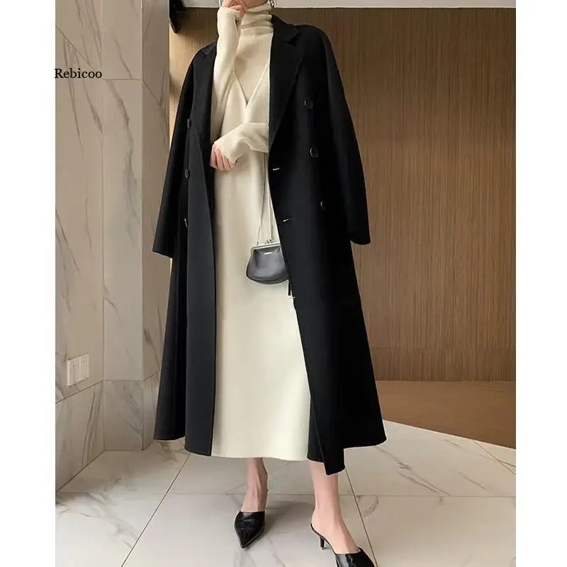 Женский пуловер без рукавов плюшевое платье новинка Длинное свободное шерстяное