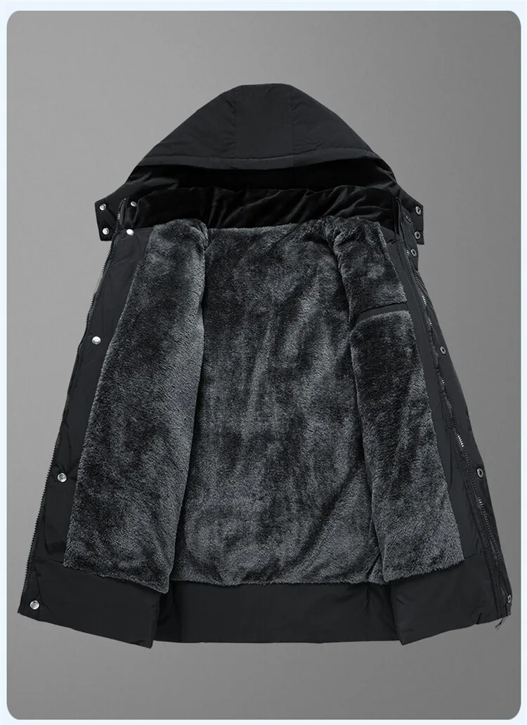 Men's Parkas Coat New Winter High Quality Hooded Jacket Fashion Casual Slim Fit Thick Warm Male fleece Jacket Asian Size XL-5XL