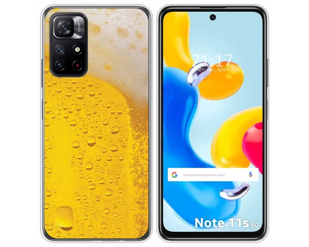 Силиконовый чехол для Xiaomi Redmi Note 11s с рисунком под пиво |