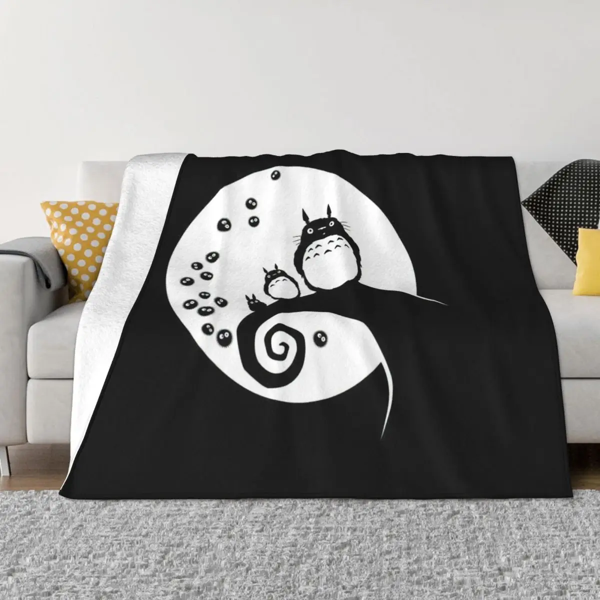

Cute Totoro Anime Blanket Studio Ghibli Miyazaki Hayao Flannel Awesome Soft Throw Blanket for Bedspread Spring/Autumn
