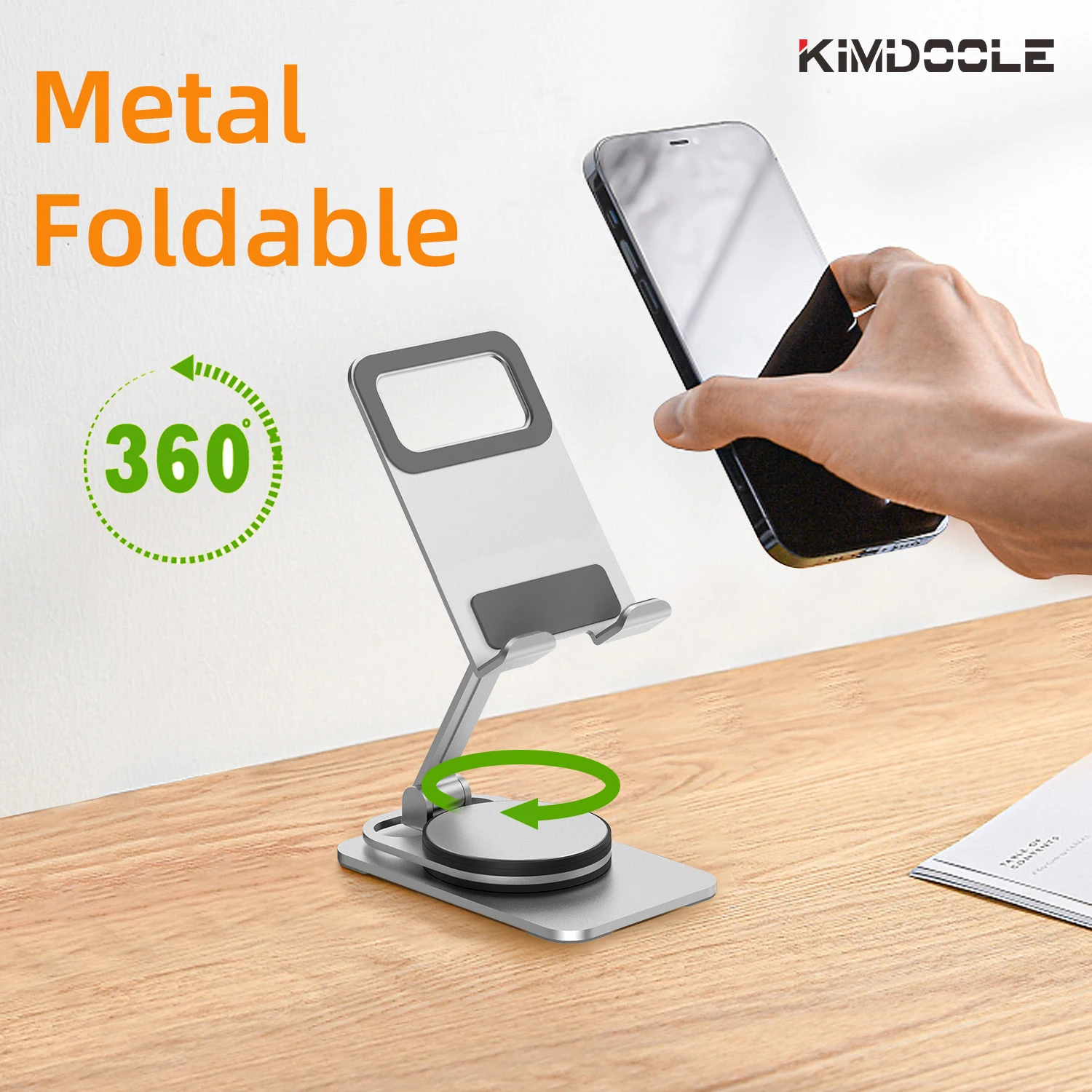Kimdoole Alloy Aluminum Desktop Phone Stand Desk Holder for Xiaomi iPhone Samsung Cellphone Smartphone Telephone Accessories |