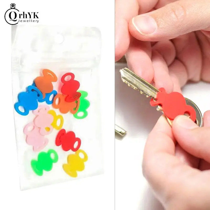 Mixed Toppers Color Identification Ring Silicone Key Case