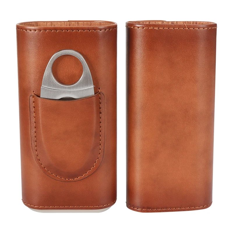 

Сигары для путешествий, Изысканные кожаные сигары, искусственные сигары из кедра с деревянной подкладкой, хьюмидор из нержавеющей стали